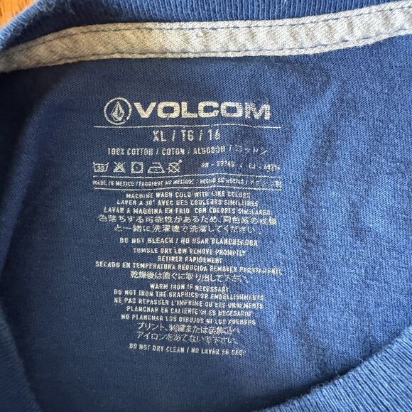 Volcom‎ T Shirt Youth Boys Blue Graphic Print Short Sleeve Tee Size XL 16 - Picture 3 of 4
